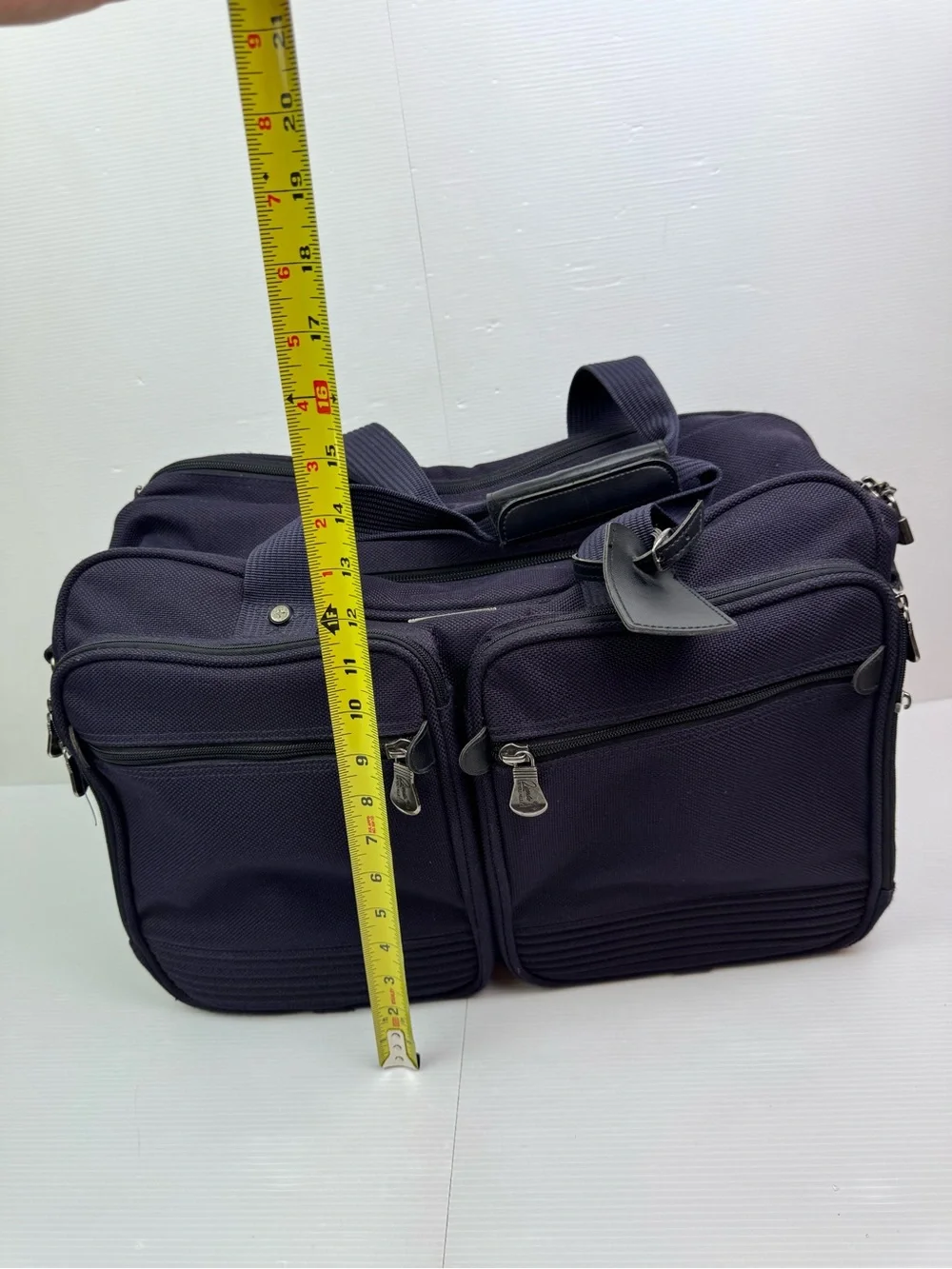 VTG Cayman By Ricardo Beverly Hills Blue Canvas Carry-on  Travel Luggage Handbag